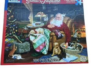 White Mountain Santa's Naptime Christmas 1000 pc Jigsaw Puzzle Tom Newsom